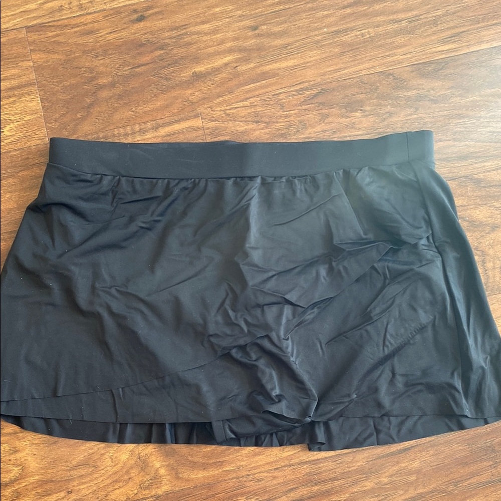 Aqua Green Black Swim Coverup with Wide Waistband